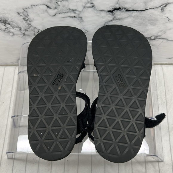 Teva Black Sandals with Gold Logo Flatform Universal Sandal - Picture 6 of 10